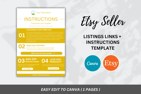 Download Etsy Seller Instructions Template - Premium Resources