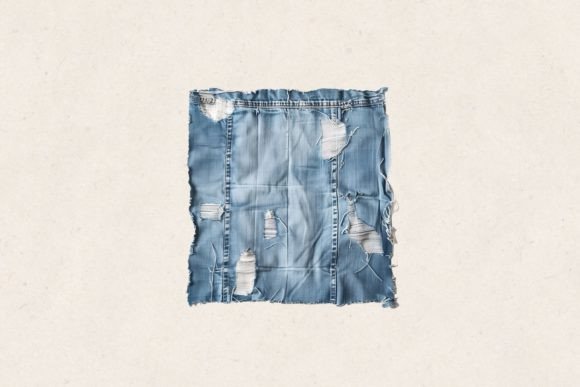 Download Ragged Denim Square Cloth Piece PNG - Piece Collection