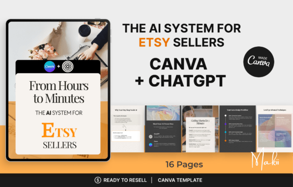 Download AI Etsy Seller Guide, Canva Template - Seller Collection