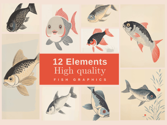 Download Premium 12-Piece Fish Poster Collection - Piece Collection